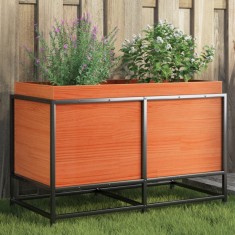 vidaXL Jardinieră de grădină, maro ceruit, 80x40x50 cm, lemn masiv pin 847030