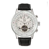 Ceas Bărbați Jaragar 034 Negru-Alb Mecanic &ndash; Design Luxury, Funcții Multiple, Afișaj Săptăm&acirc;nal, Rezistent la Apă 3ATM