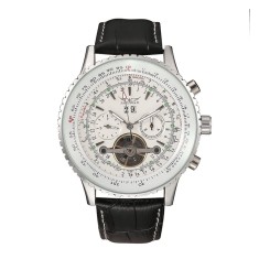 Ceas Bărbați Jaragar 034 Negru-Alb Mecanic &ndash; Design Luxury, Funcții Multiple, Afișaj Săptăm&acirc;nal, Rezistent la Apă 3ATM