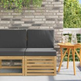 vidaXL Canapea Medie Lemn Acacia Alb pentru Exterior Design Sipci Rezistent Intemperii