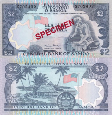 Samoa 2 Tala 1985 Specimen UNC foto