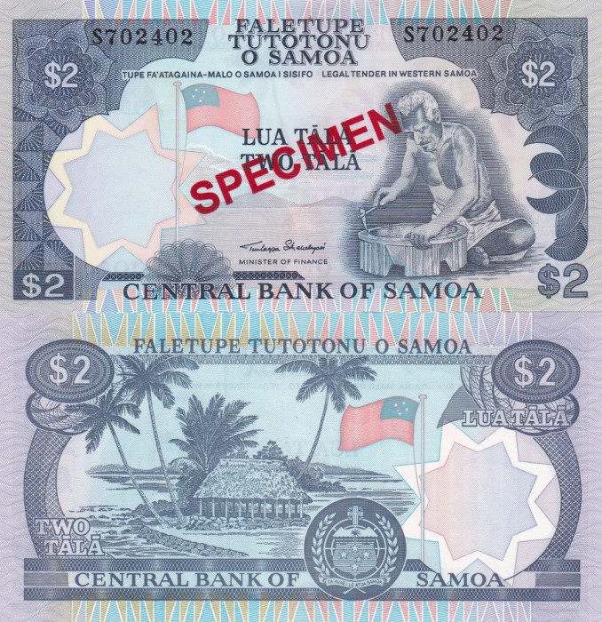 Samoa 2 Tala 1985 Specimen UNC