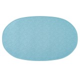 Covoras de baie antialunecare cu ventuze, din cauciuc natural, antibacterian, oval, 42 x 25 cm, albastru, MyHappyBath Mat, Reer 76023 Children SafetyC