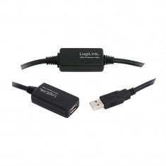 CABLU USB LOGILINK prelungitor USB 2.0 (T) la USB 2.0 (M) 20m negru UA0146 foto