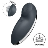 Vibrator Clitoridian Tap&amp;Climax 2, Silicon, USB, Gri, 11 cm