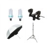 Kit lumina continua cu 2 becuri si umbrela tip softbox difuzie fata 92cm, Generic