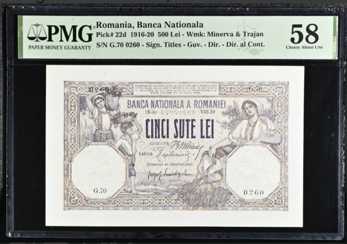 500 lei 1918 PMV58 aUNC bancnota gradata