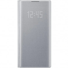 Husa Book Led Samsung pentru Samsung Galaxy Note 10 Argintiu