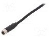 Conector M8, 5 pini, clasa etanseitate IP67, BULGIN - PXPPVC08FBF05BCL010PVC