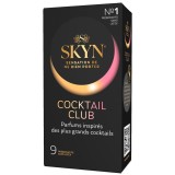 Prezervative MANIX Skyn Cocktail Club, aromate, fără latex, ultra-subțiri și rezistente, diametru 53 mm, 9 bucăți