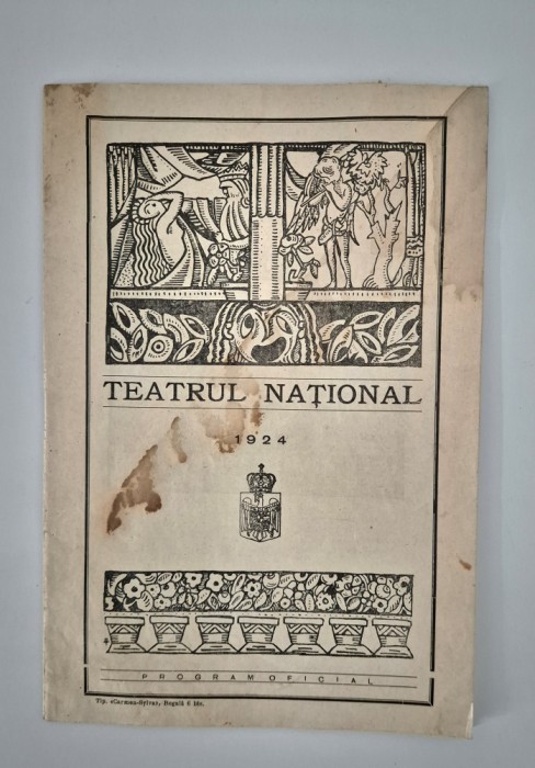 Carte veche Program Teatrul National Bucuresti 1924