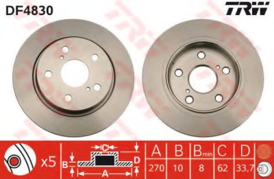 Disc frana VW PASSAT Variant (3C5) (2005 - 2011) TRW DF4830 foto