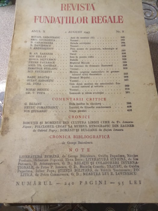 CI. Revista Fundațiilor Regale august 1943