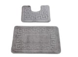 Cumpara ieftin Set 2 Covorase Baie Model Ethnic 2504, Gri, Marime 60 x 100 cm, Antiderapant, Antialergic, Polipropilena