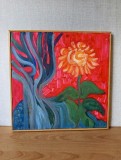 Tablou ulei canvas, Floare
