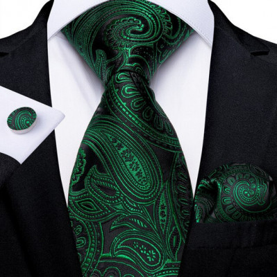 Set cravata + batista + butoni - matase - model 426 foto