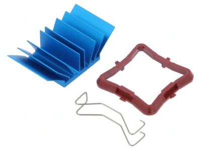 Radiator extrudat cu aripioare BGA albastru 23x23mm foto
