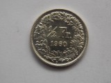 1/2 FRANC 1960 ELVETIA-argint