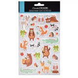 Set Autocolante 3D, Animale de Pădure, Multicolor, 30 Bucăți, Oem