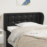 Gossi tablie de pat cu aripioare negru 83x23x78/88 cm piele ecologica