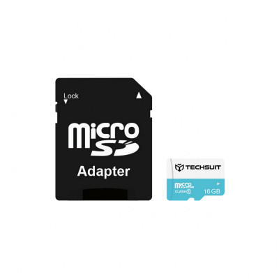 Card de Memorie MicroSDHC 16GB + Adaptor - Techsuit - Black foto