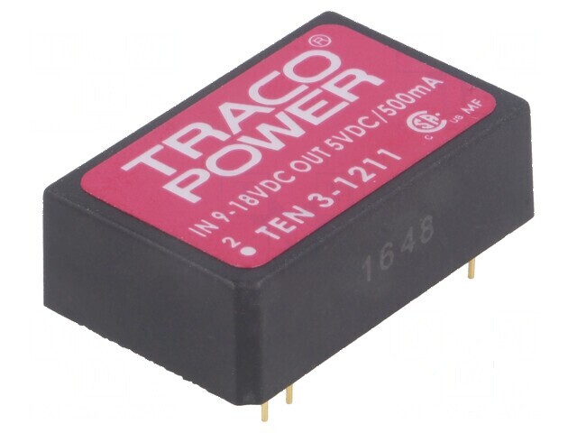 Convertor DC/DC 3W 9-18V to 5V 500mA DIP24 - Adaptor de tensiune 5V