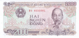 Bancnota Vietnam 2.000 Dong 1988 - P107a UNC