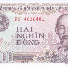 Bancnota Vietnam 2.000 Dong 1988 - P107a UNC