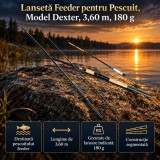 Lansetă Feeder pentru Pescuit, Model Dexter, 3,60 m, 180 g