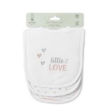 Set 3 bavete bumbac, Lorelli, inchidere cu velcro, potrivit pentru hranire si in perioada eruptiei dentare, Pink