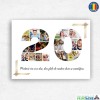 Tablou Canvas Personalizat 20 Ani cu Poze si Text, Decoratiune Casa, Cadou Original, Panza Premium, Agatatoare Inclusa