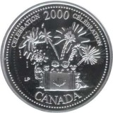D2 Canada 25 cents 2000/ The entry into the third millennium series - Celebration/argint .925 ,6 g / /Proof