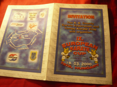 Invitatie- Program - A 9a Cupa Europeana de Karate Tata -Ungaria 2000 foto