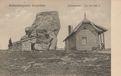 1917 Cabana si Stanca Omu - ilustrata SKV casa de adapost Muntii Bucegi foto