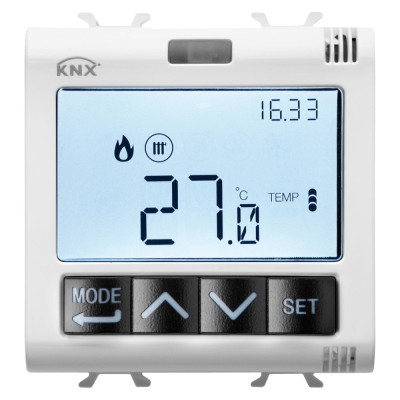 Cronotermostat + control umiditate 2M Gewiss Chorus KNX alb MAT GW15795H foto