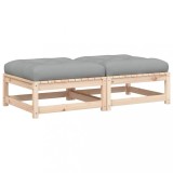 Cumpara ieftin Taburete de gradina cu perne, 2 buc., lemn masiv de pin