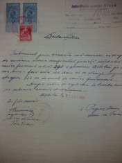 LOT 7 Document 1926cu timbre fiscale Ferdinand foto