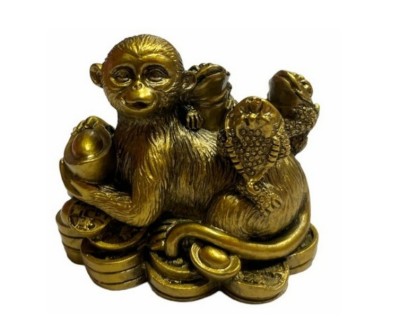 Statueta feng shui cu 3 raioase pe maimuta , 5,5 cm foto