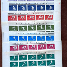 TIMBRE ROMANIA LP694/1969 -SPORT -Set 8 coli 25 timbre-MNH