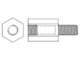 Piuliță distanțieră filetată M6 70mm