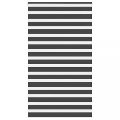 Jaluzea tip zebra neagră lățime țesătură 120,9 cm poliester foto