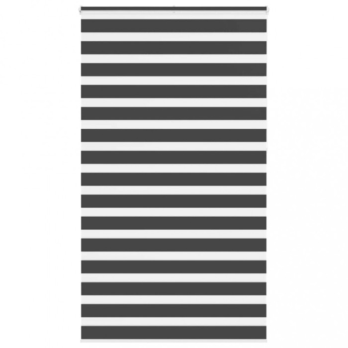 Jaluzea tip zebra neagră lățime țesătură 120,9 cm poliester
