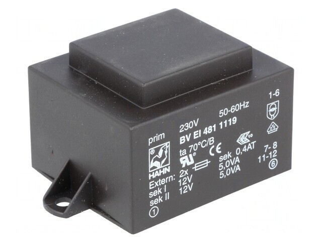 Transformator &icirc;ncapsulat 10VA 230V la 12V PCB