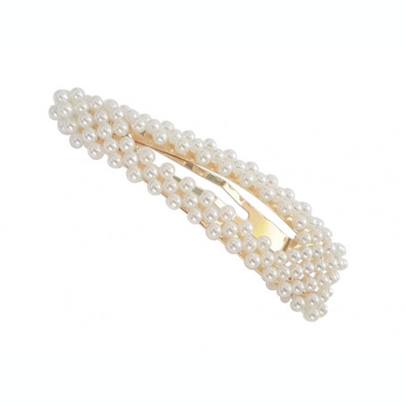 Agrafa de par cu perle albe pentru copii sau adulti 9 cm