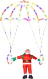 Decoratiune de Craciun cu Mos Craciun si parasuta LED, IP44, 50x73 cm