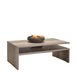 Cumpara ieftin Masuta Cafea Living Adore, 110x42x65 cm, MDF Melaminat, Alb/Lemn Natural