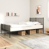 VidaXL Cadru pat fără saltea, cu tăblie picioare negru 160x200cm metal
