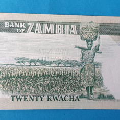 20 Kwacha anii 1980 Bancnota veche Africa - Zambia - stare foarte buna UNC
