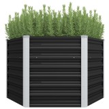 Strat &icirc;nălțat de grădină antracit 129x129x77 cm oțel galvanizat