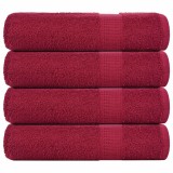 vidaXL Prosoape de m&acirc;nă 4 buc Bordeaux 50x100 cm 360 g/m&sup2; 100% bumbac